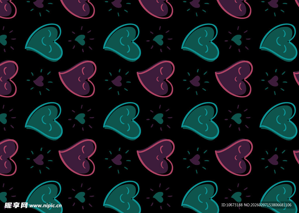 心形图案的多彩背景