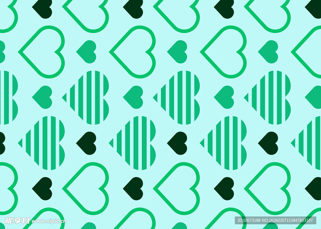 绿色心形图案背景纹理