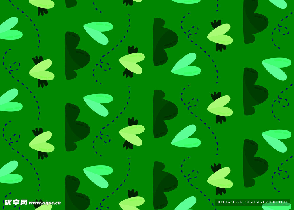 绿色青蛙图案无缝背景