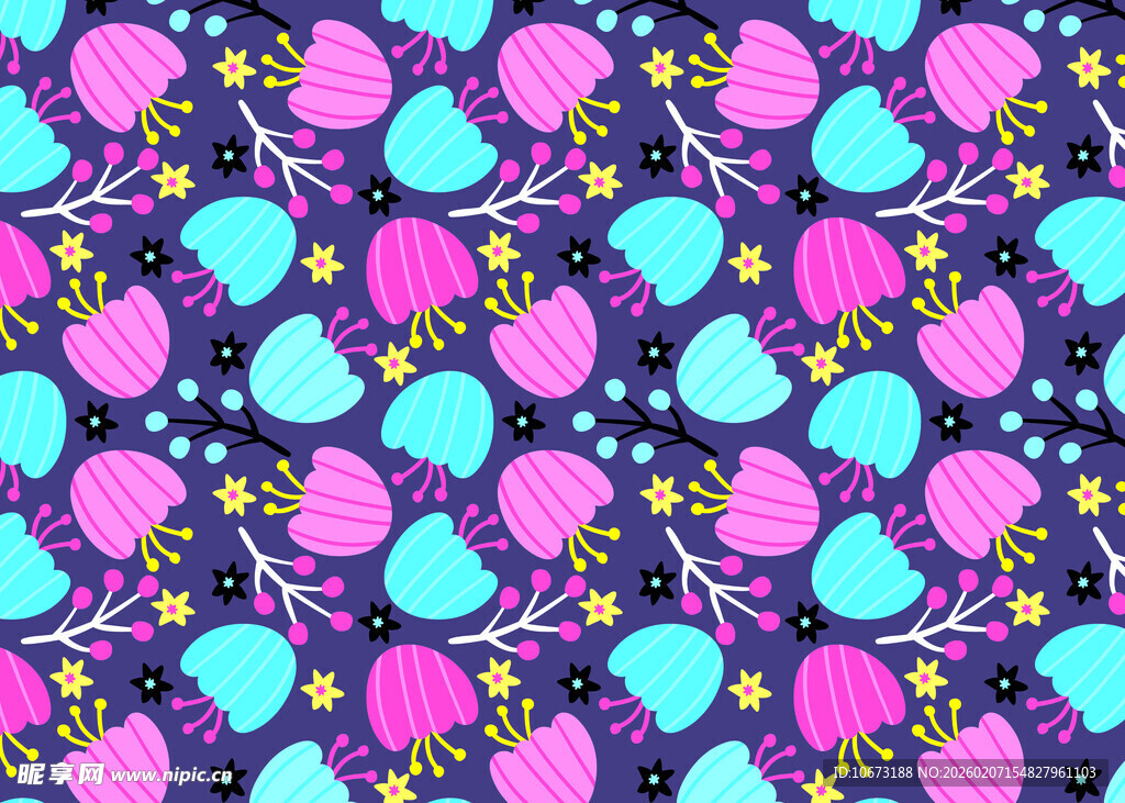 多彩心形图案无缝背景