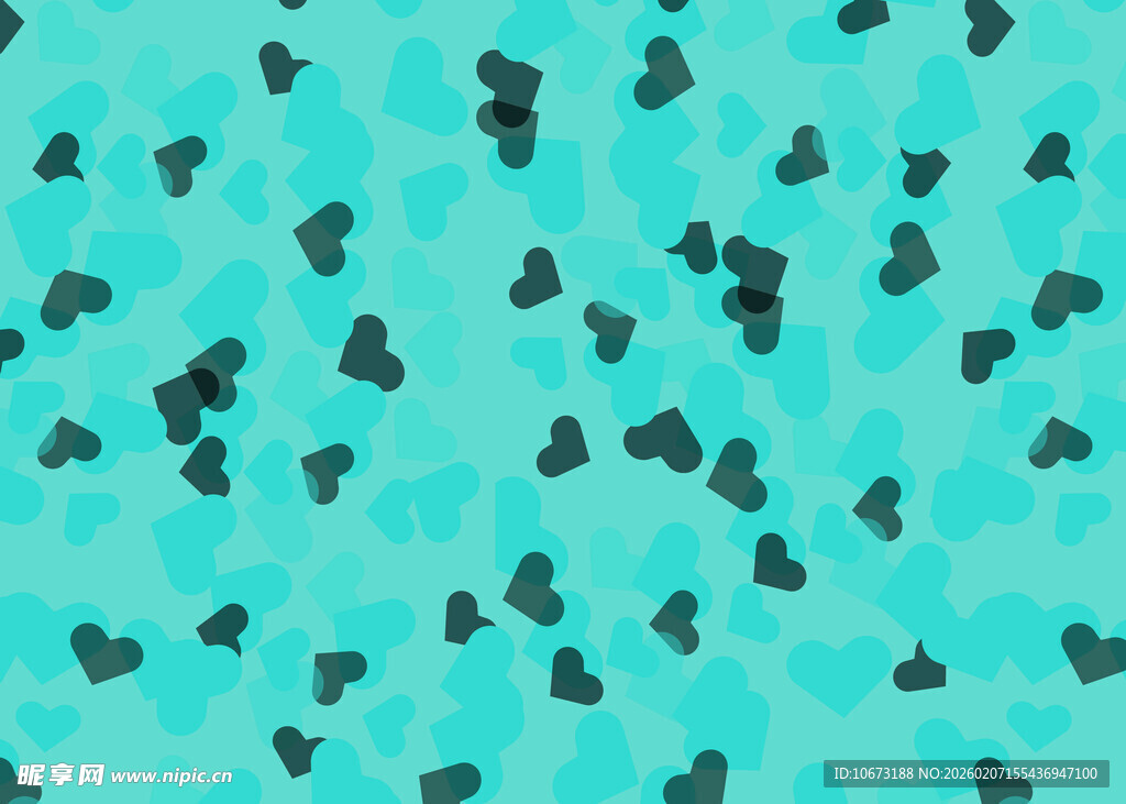 蓝绿底散布黑色小图案