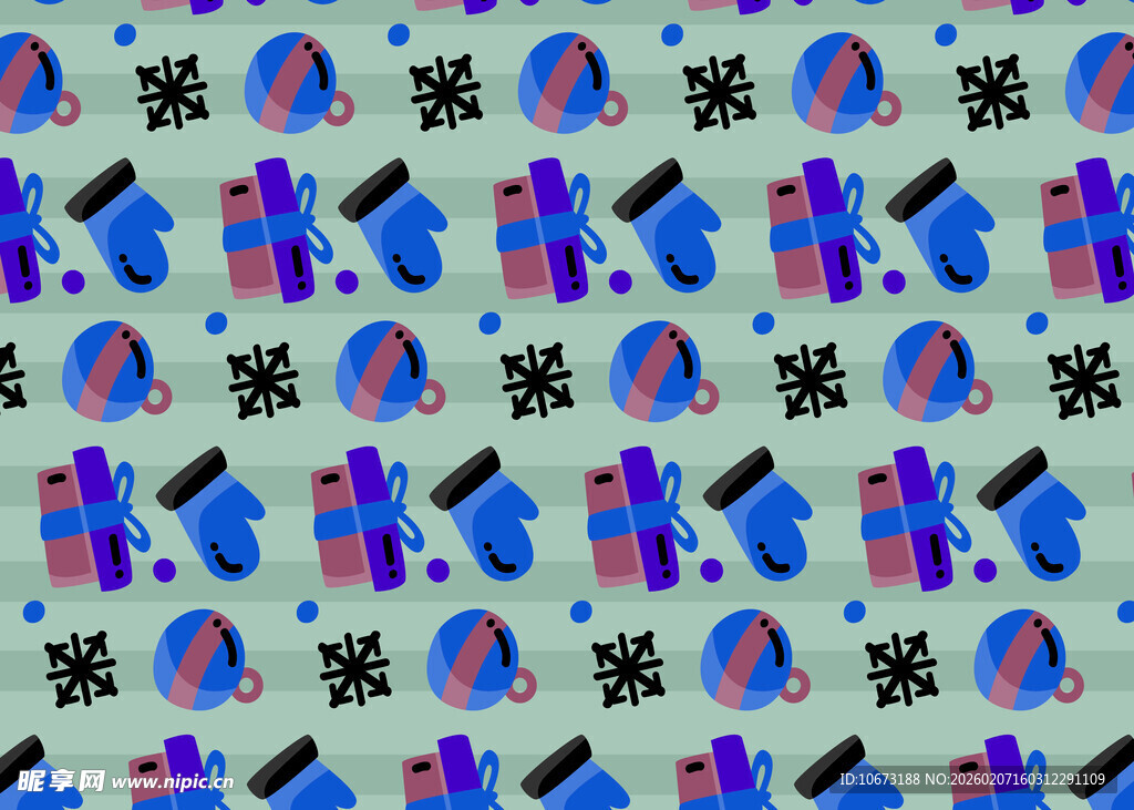 多彩手套图案背景设计