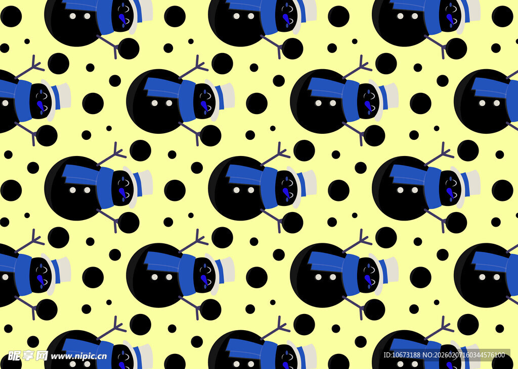 卡通机器人图案背景