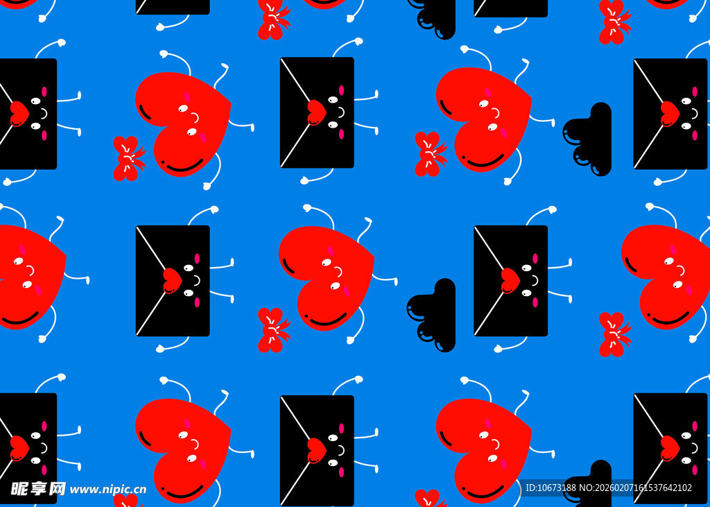 蓝色背景的拳击元素图案