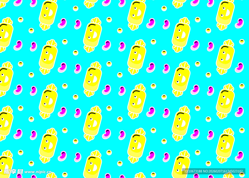 蓝色背景柠檬图案无缝纹理