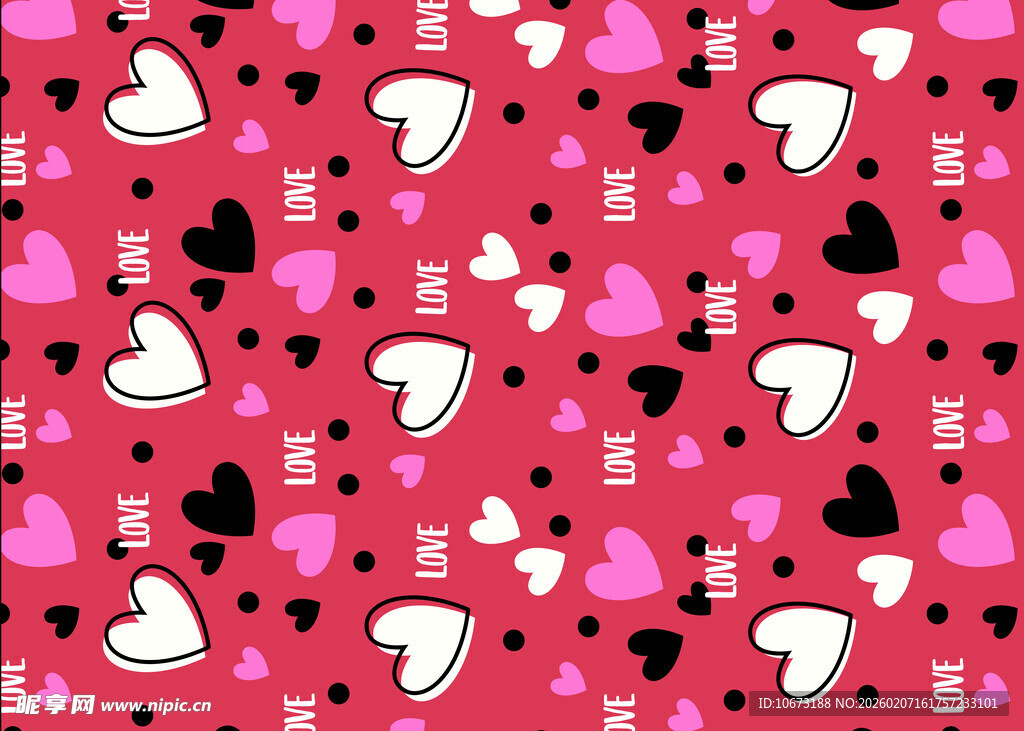 爱心图案红色背景纹理