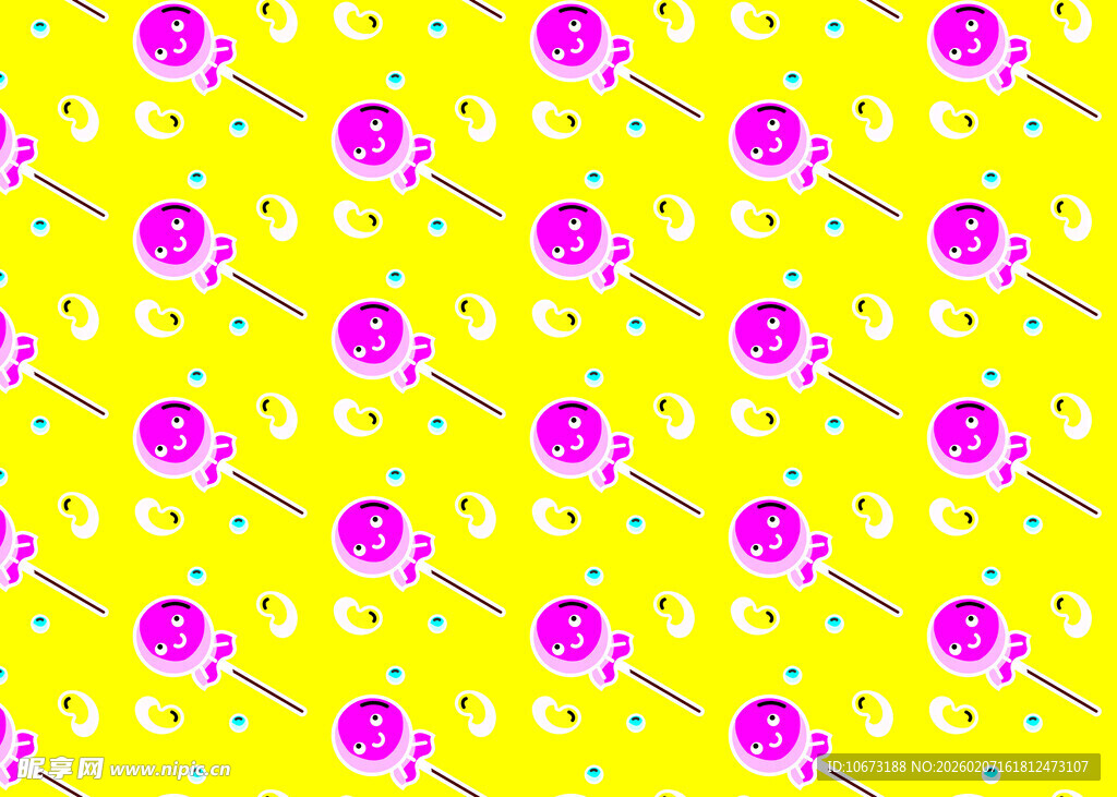 黄色底多彩图案装饰背景