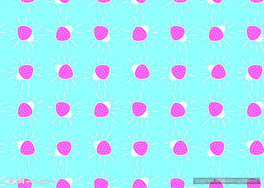 蓝粉樱桃图案无缝背景