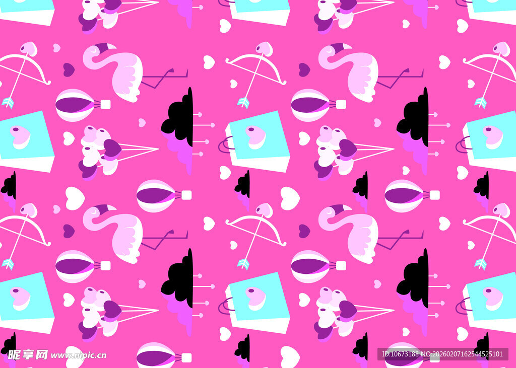 粉色卡通图案背景纹理
