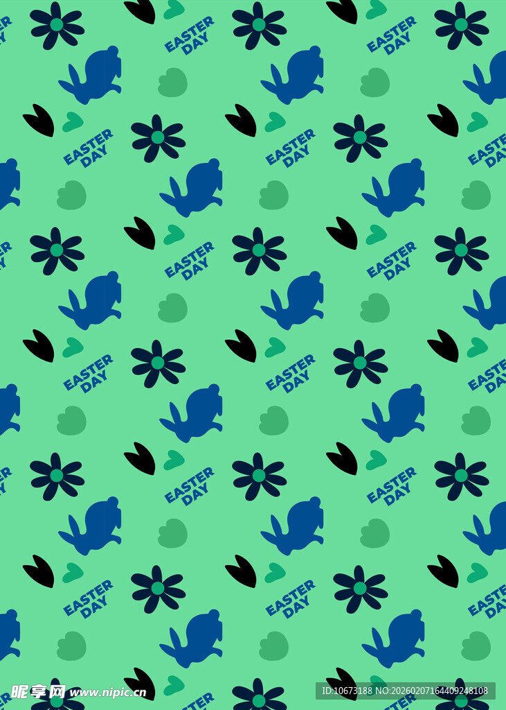 绿色底花卉图案背景