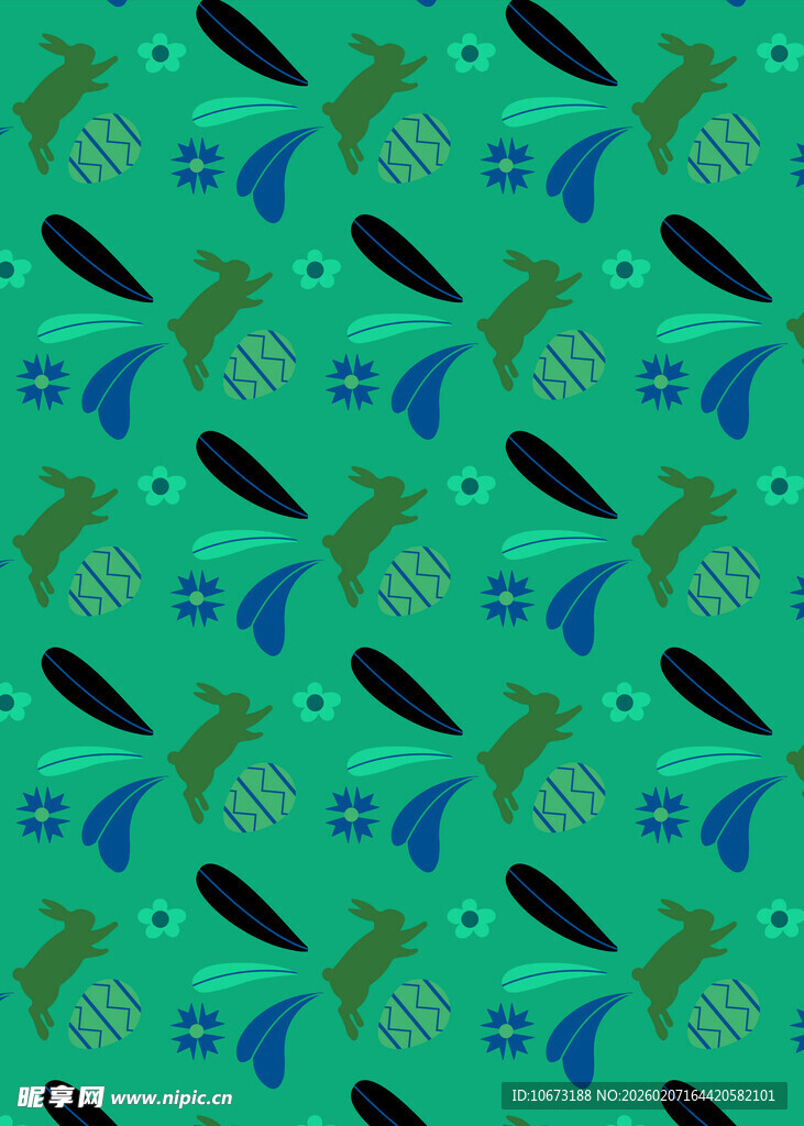 绿色底多彩工具图案背景