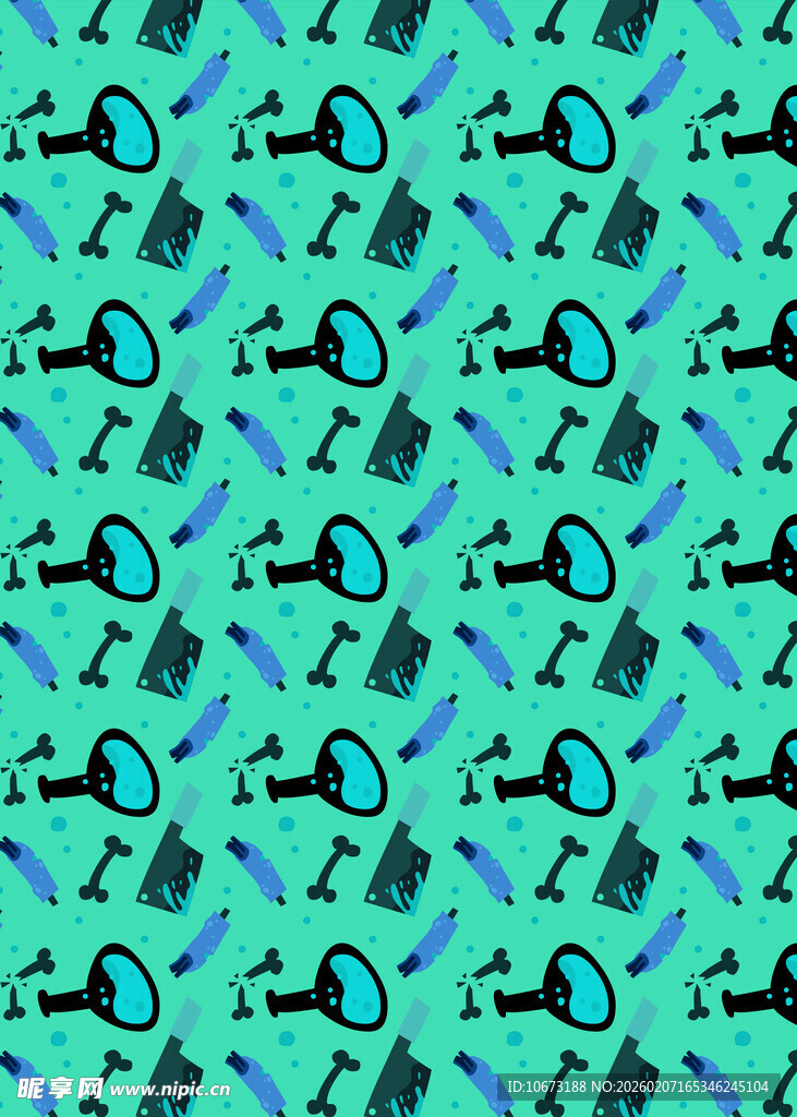 蓝绿色调机械图案背景