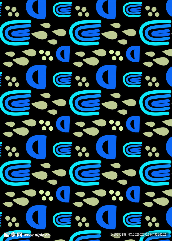 蓝黑几何图案无缝背景