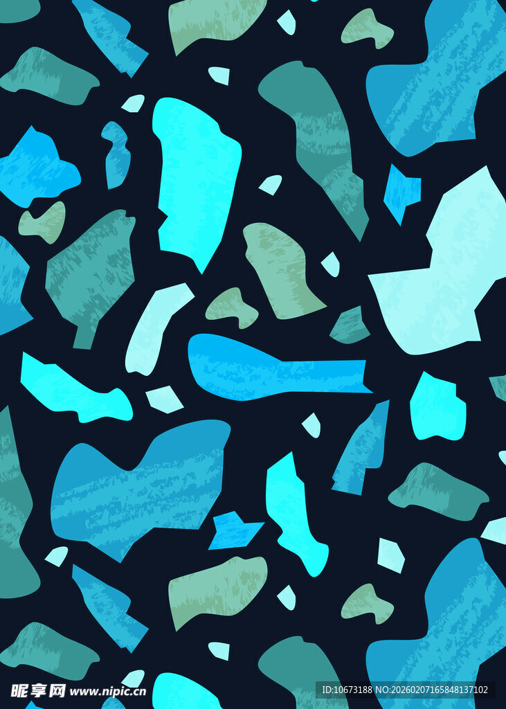 蓝绿色抽象碎块图案纹理