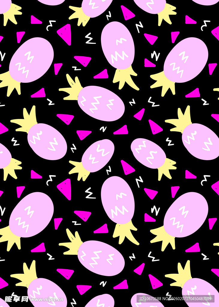 粉色菠萝图案背景纹理