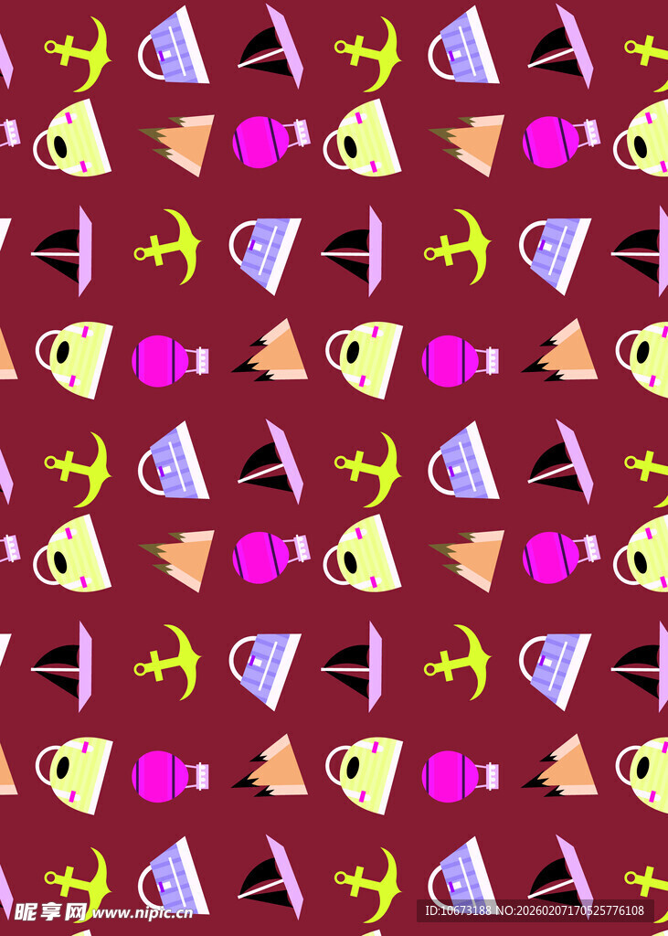 多彩航海元素图案背景