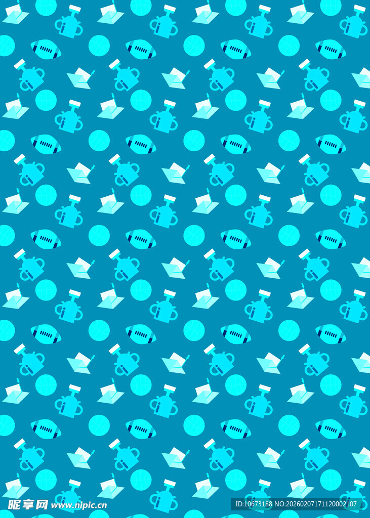 蓝底白花清新图案背景