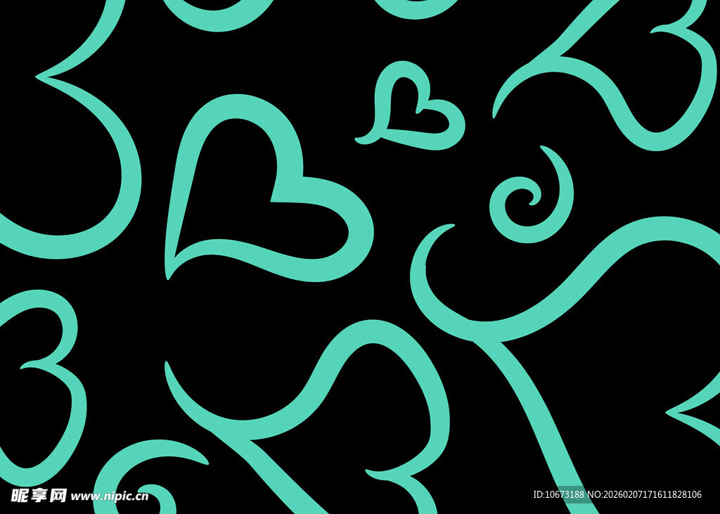 心形线条图案背景