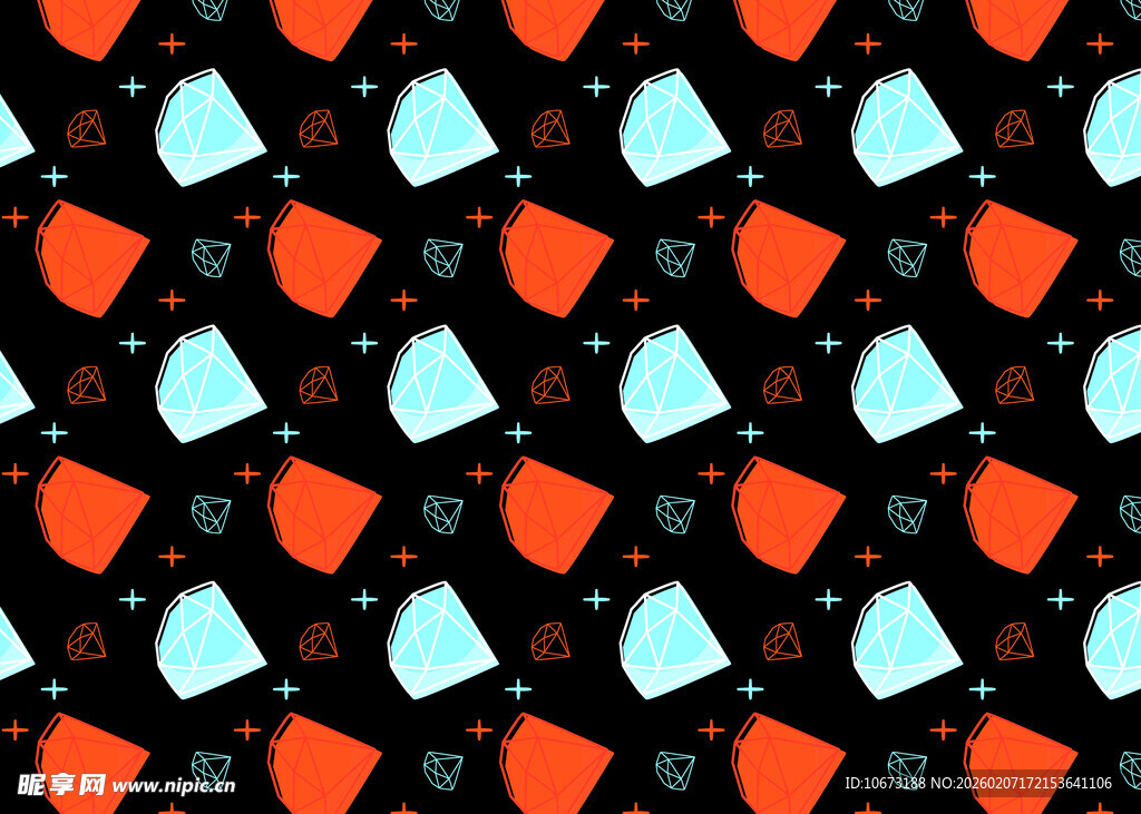 心形图案几何风格背景