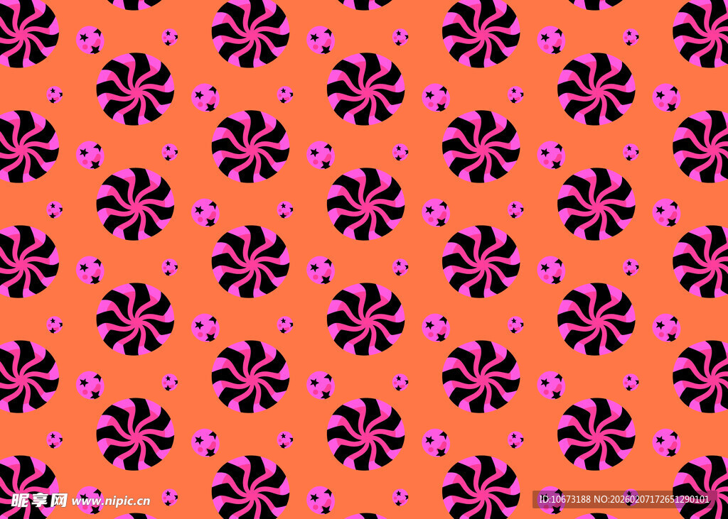 橙色底紫色花朵图案背景
