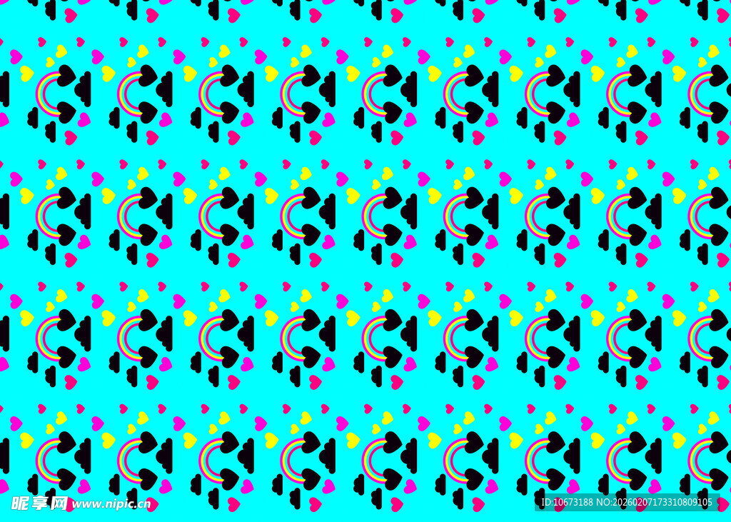 蓝底黑绿图案重复纹理