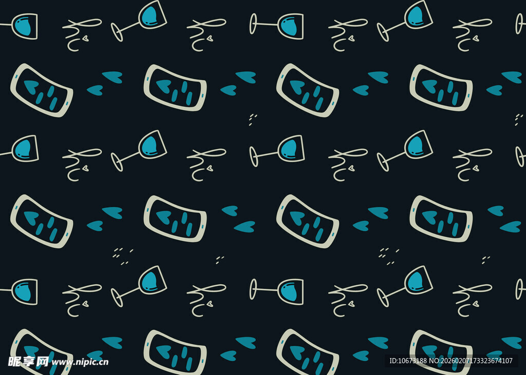 科技风手机图案无缝背景