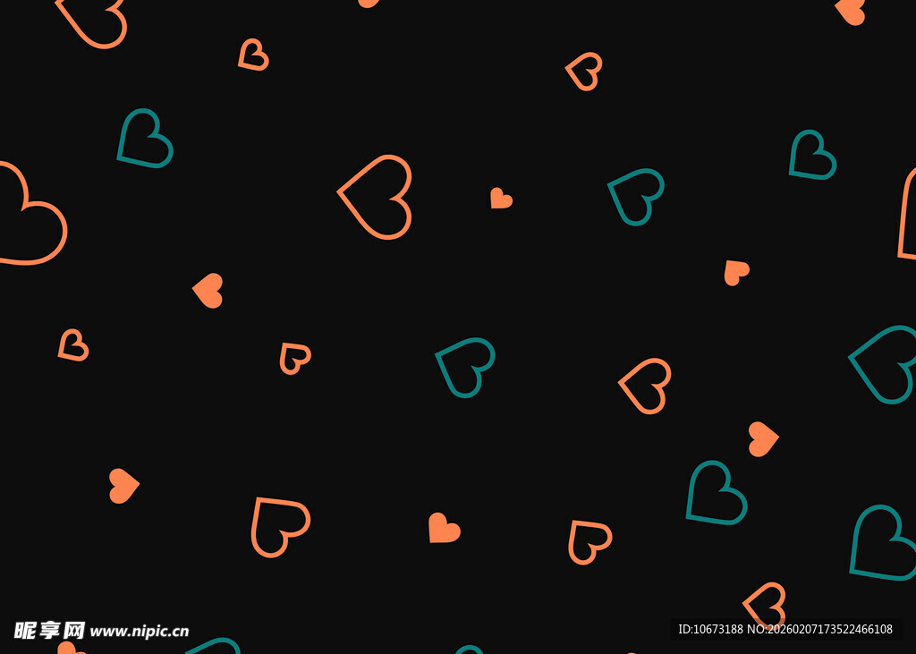 多彩心形图案背景