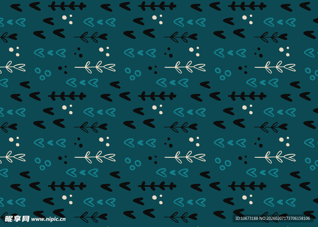 蓝底黑白色图案纹理背景