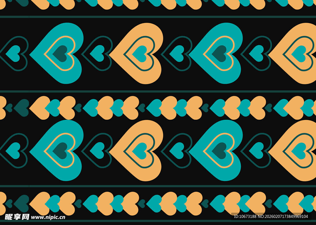 心形几何图案无缝背景