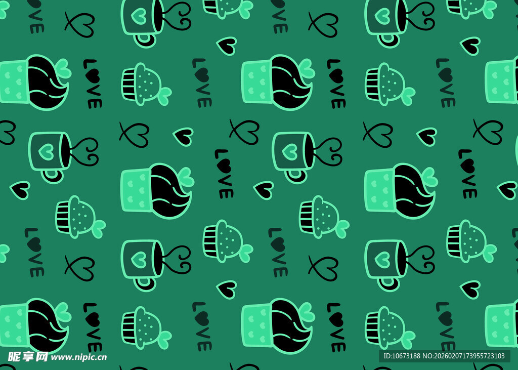 绿色背景的科技元素图案