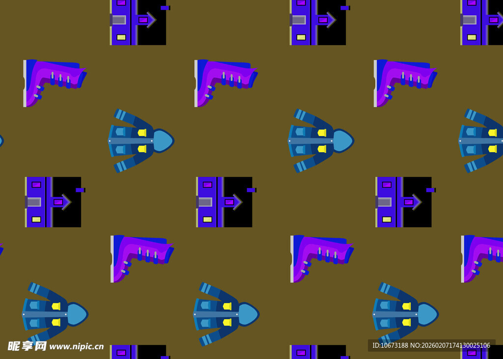 复古像素风太空射击图案