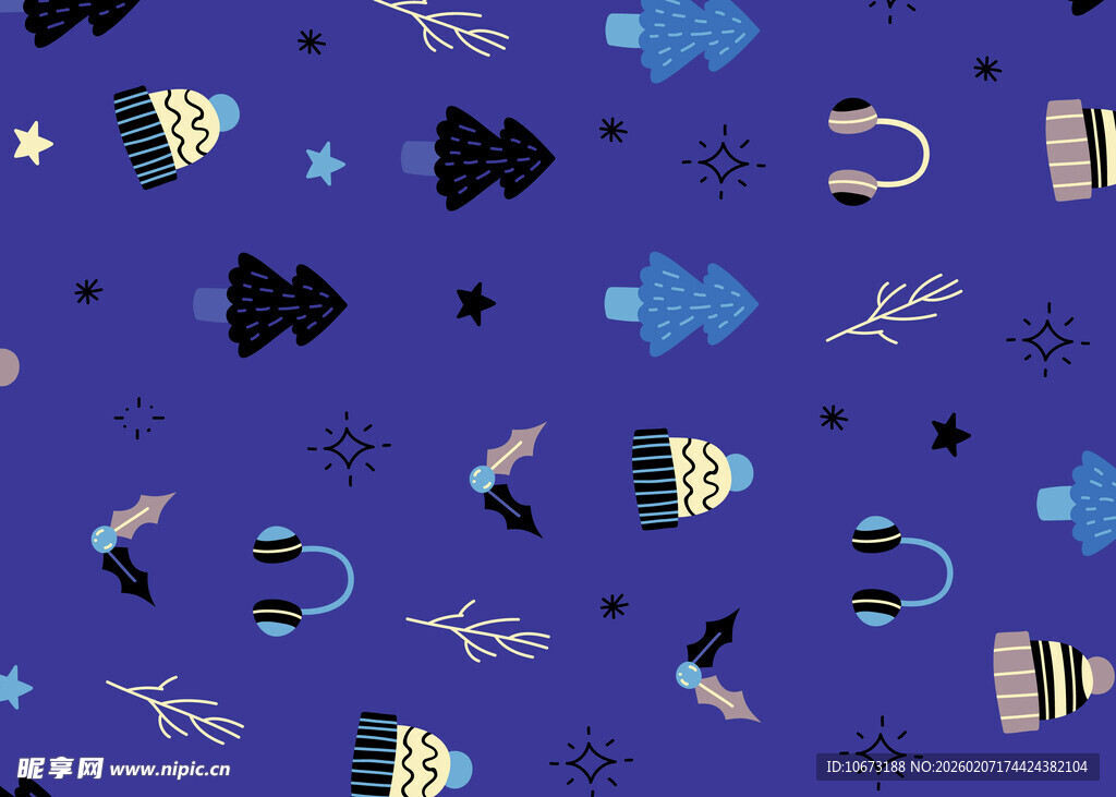 蓝色海洋风卡通图案背景