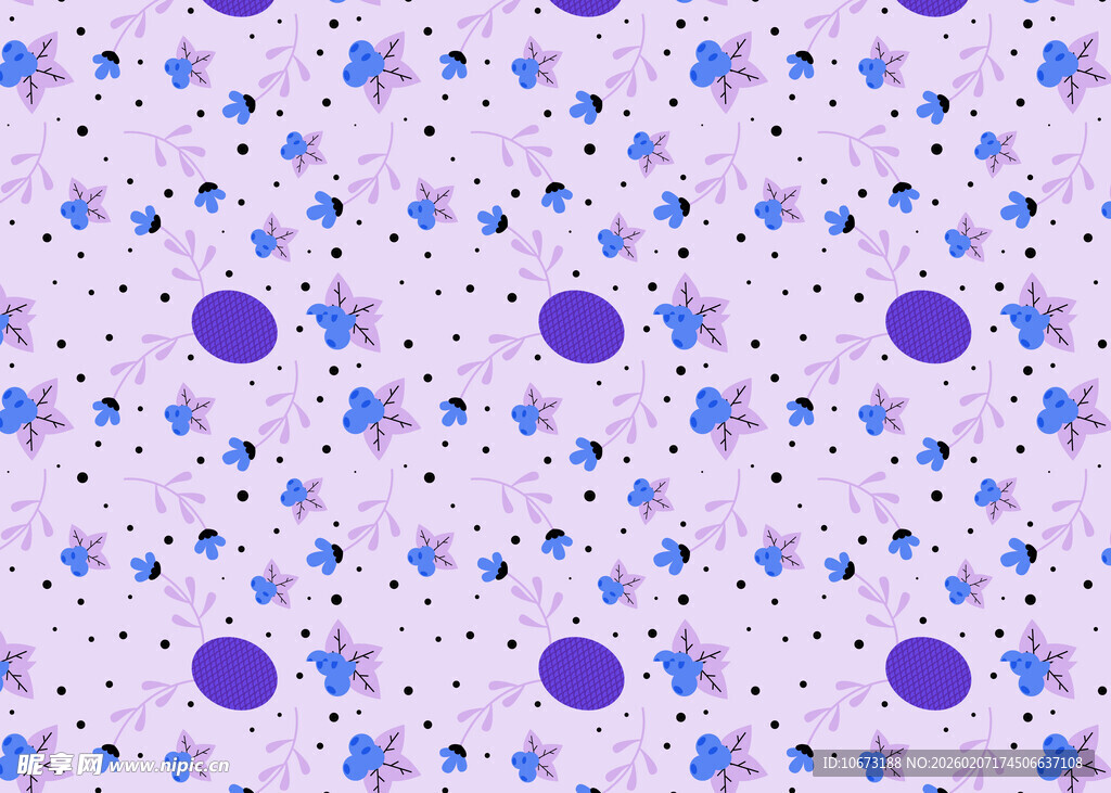 紫色星星圆点图案背景