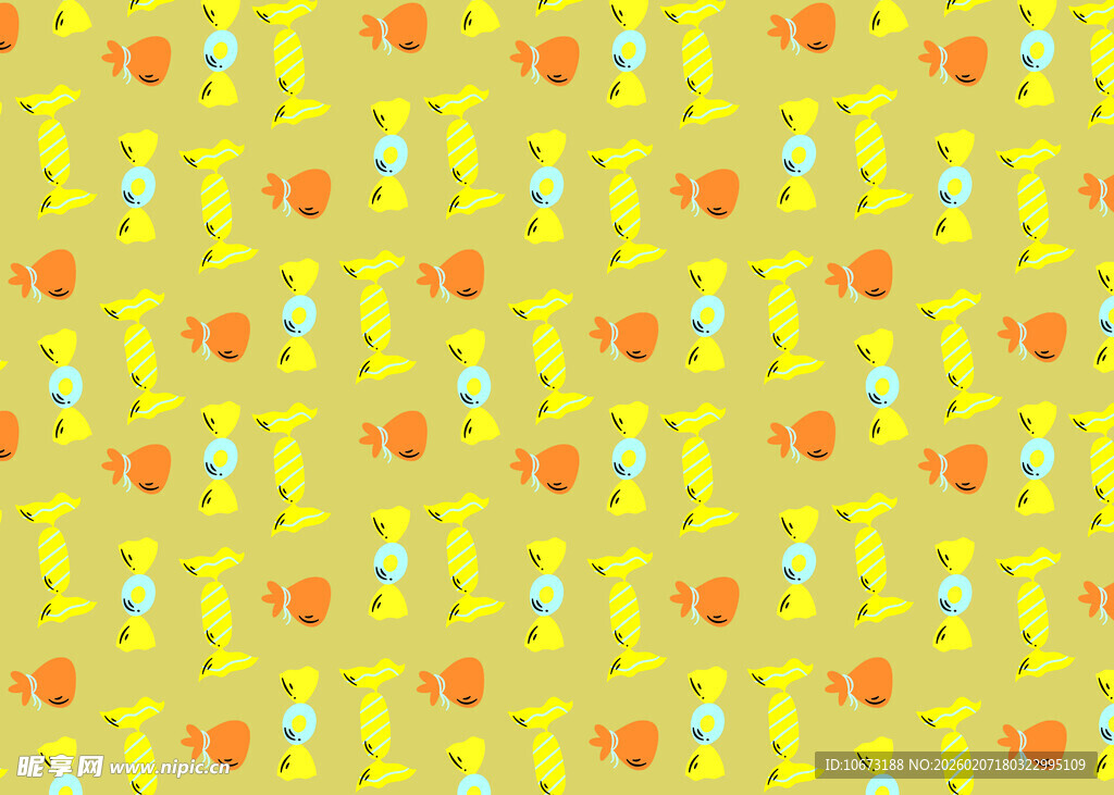黄色卡通图案背景纹理