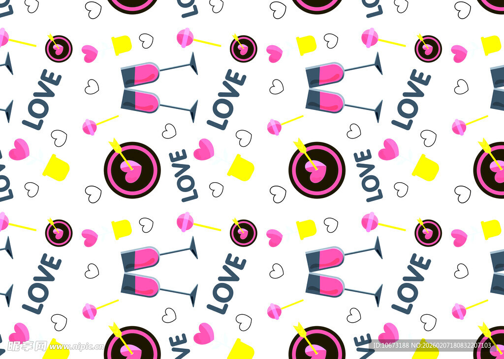 爱心糖果图案无缝背景