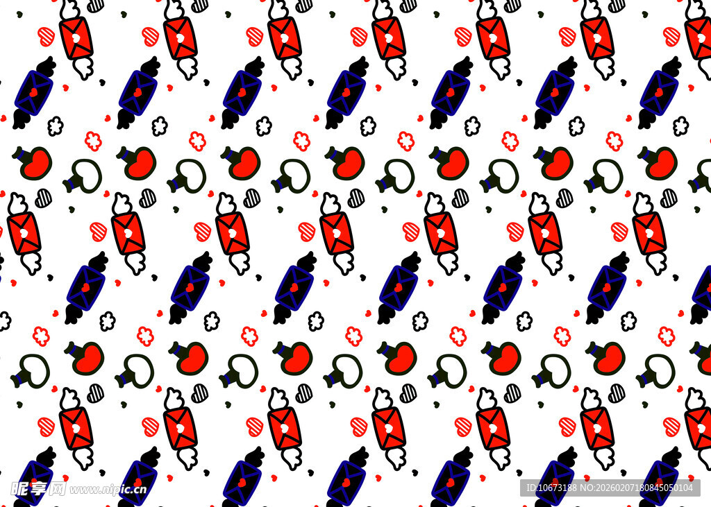 昆虫图案的多彩无缝背景