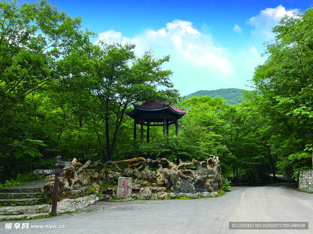 山林中的精美凉亭景观