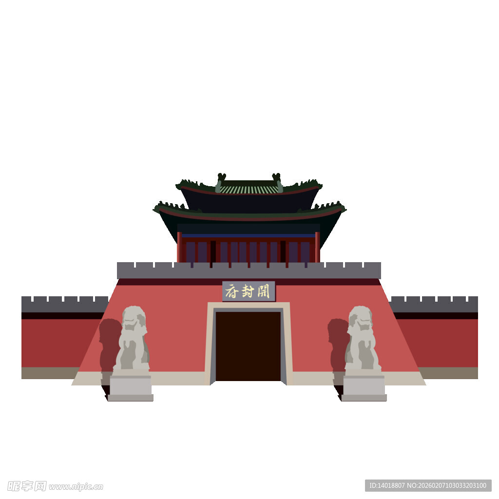 卡通手绘古建筑