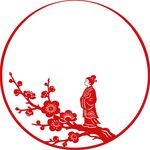 新中式国潮梅花框架矢量设计