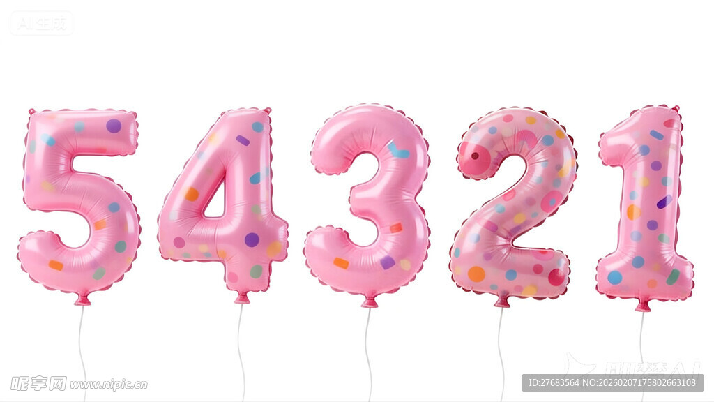 粉色数字气球装饰