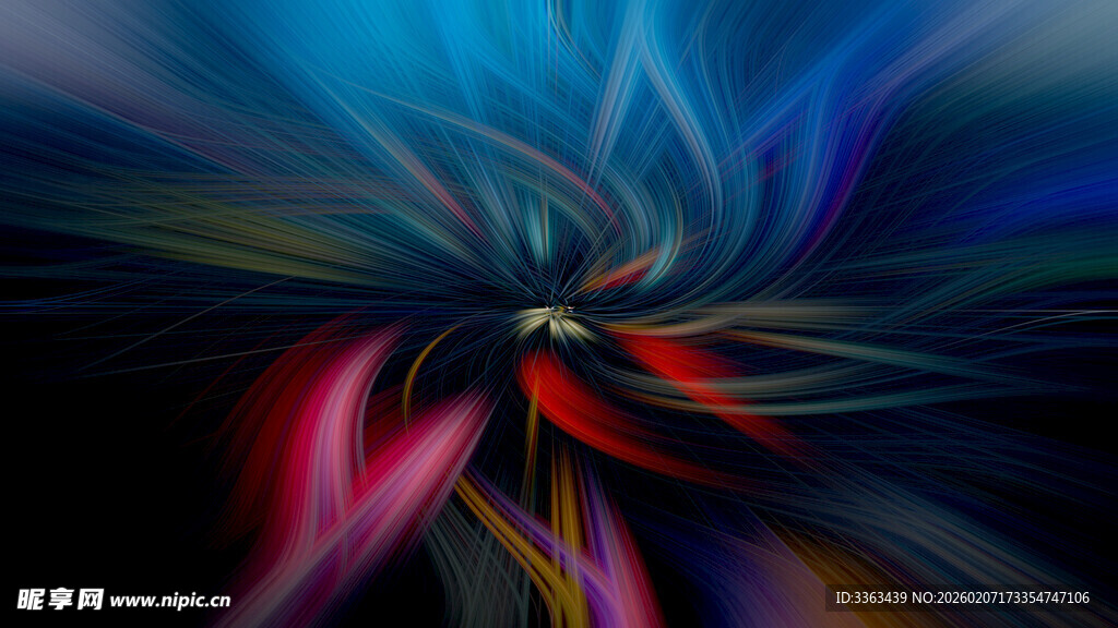 绚丽抽象的彩色流动图案