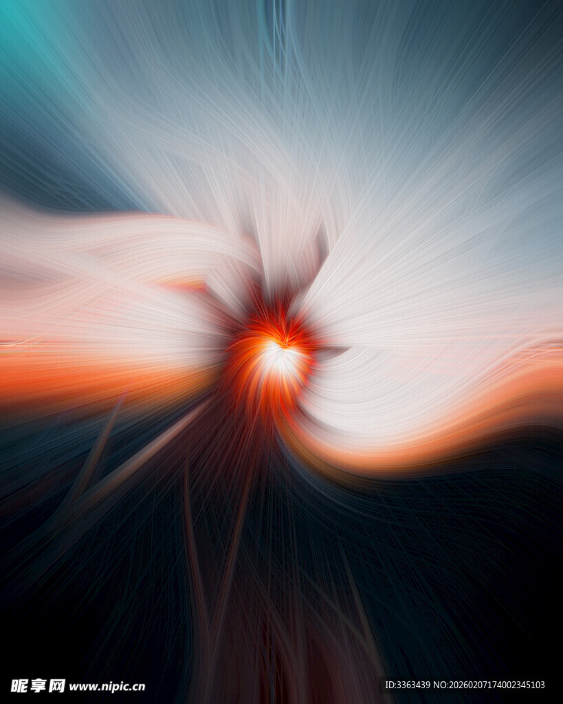 梦幻光芒放射抽象景象