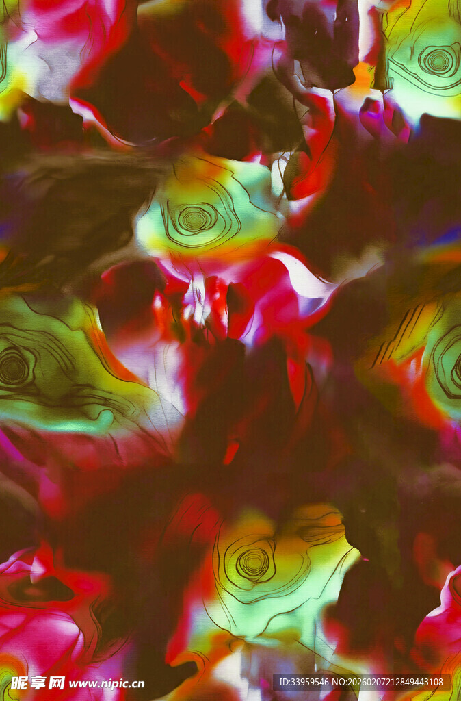 抽象多彩花卉图案纹理