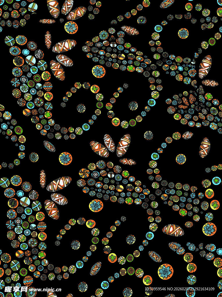 多彩珠饰图案纹理