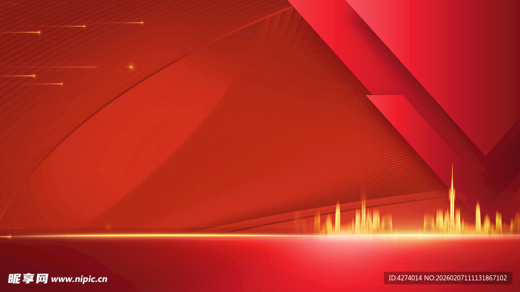 红色科技风背景图