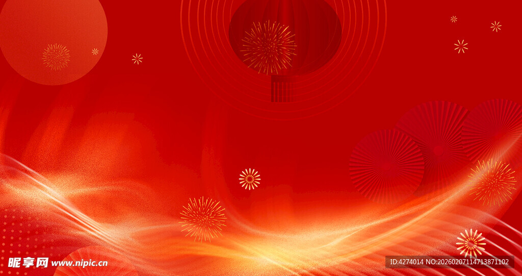 红色炫光动感背景图