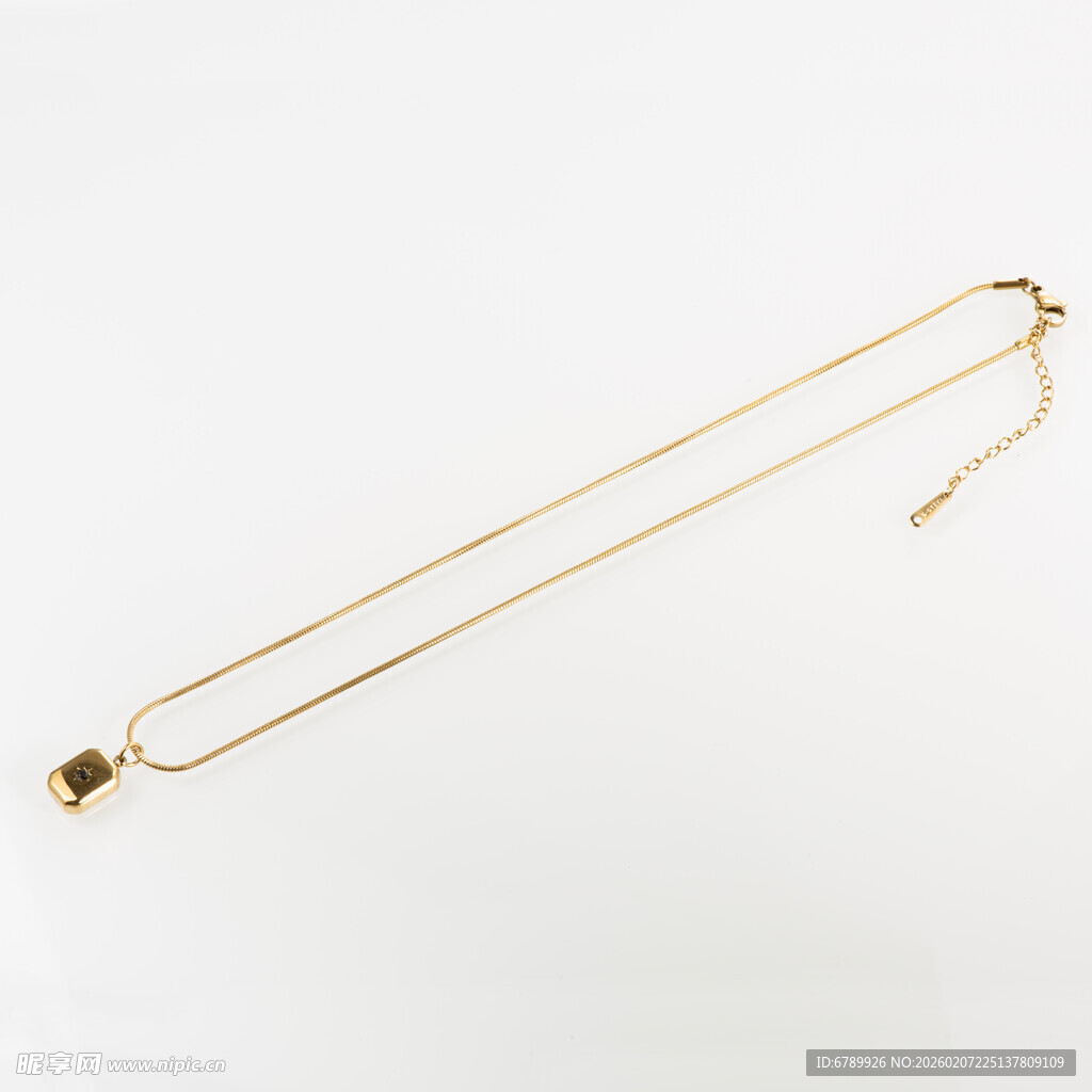 简约金色吊坠项链