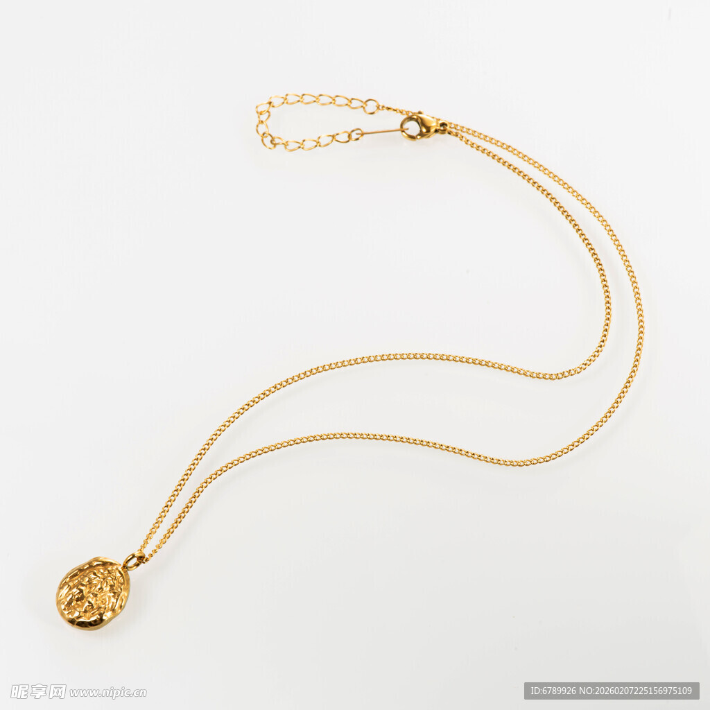 金色花朵吊坠项链