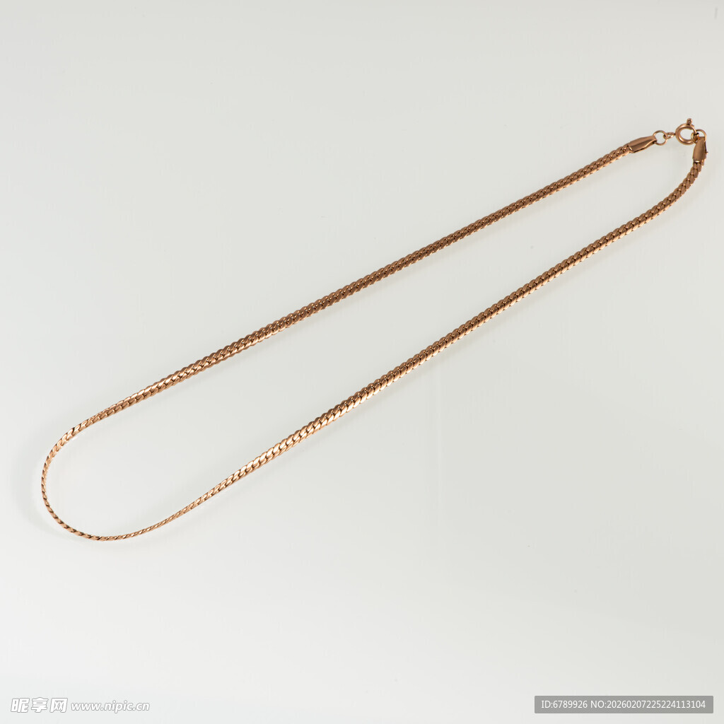 简约玫瑰金项链