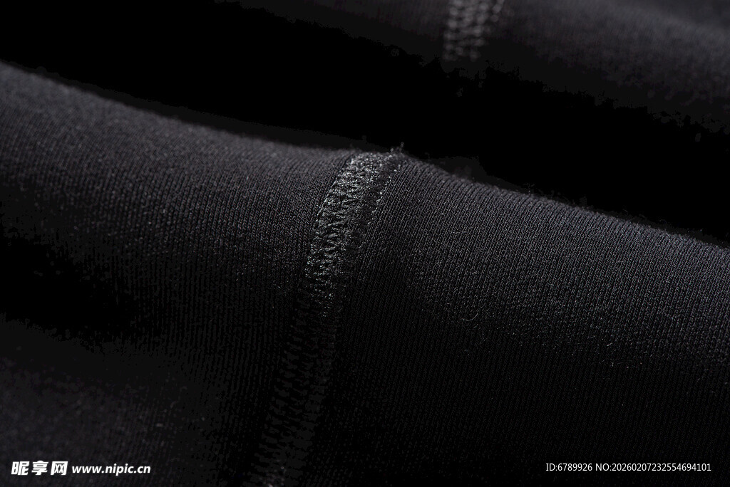 黑色布料细节纹理展示